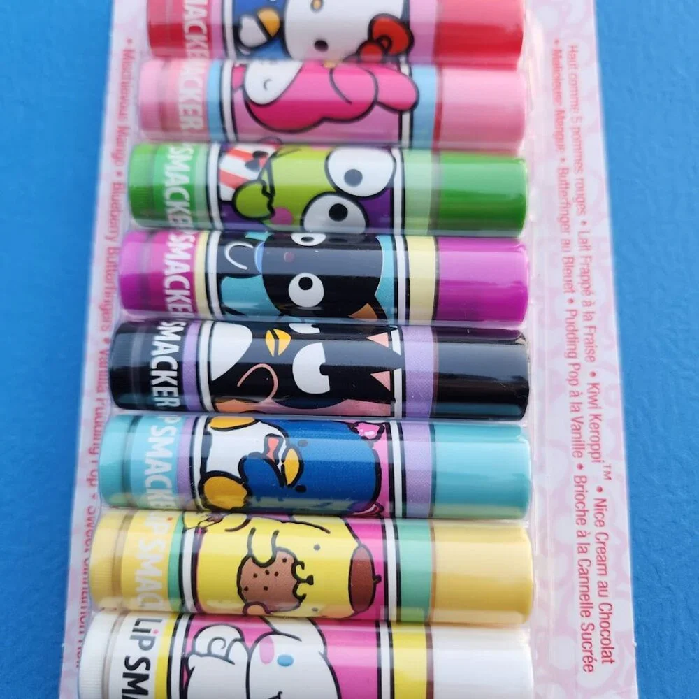 NEW Lip Smacker Sanrio Hello Kitty 8-Piece Flavored Lip Balm My Melody Little Tw